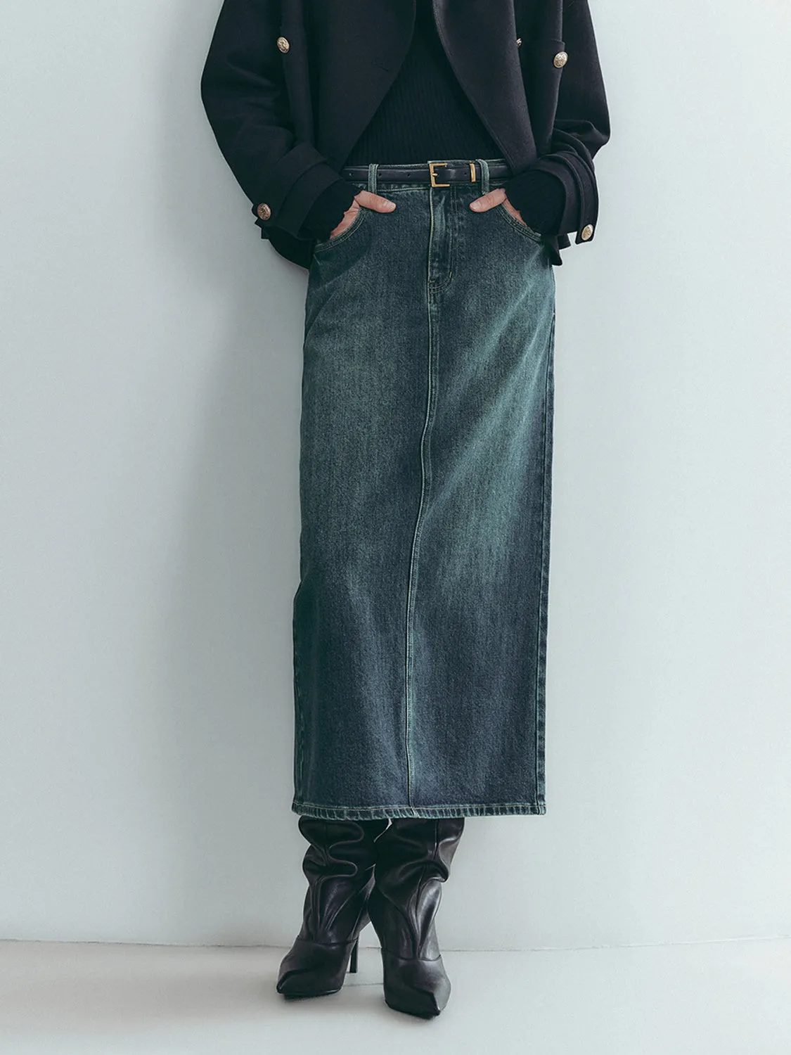 Maxi Denim Skirts sold by Urban Revivo product image thumbnail 2