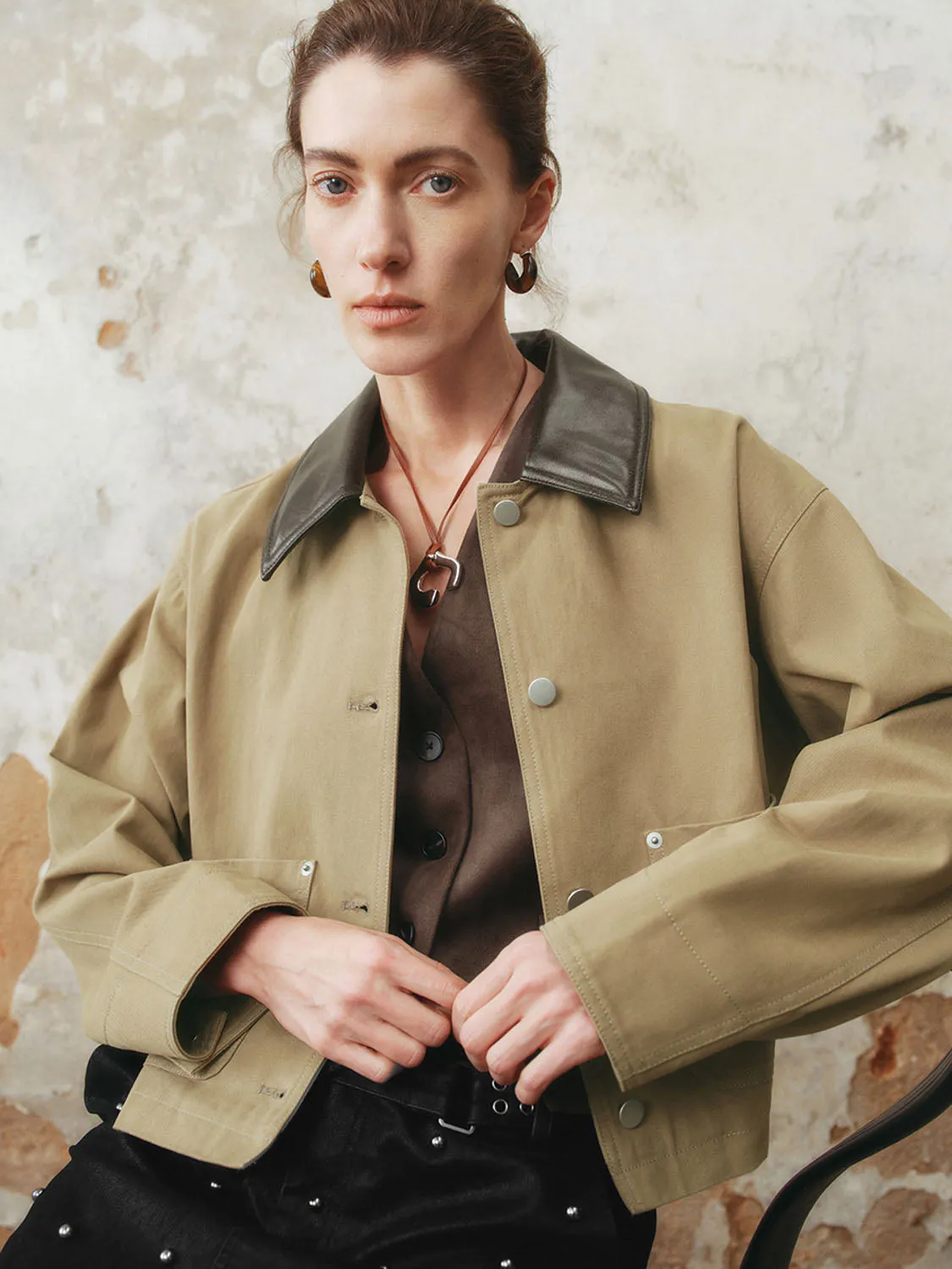 Loose Button Up Jackets sold by Urban Revivo product image thumbnail 5