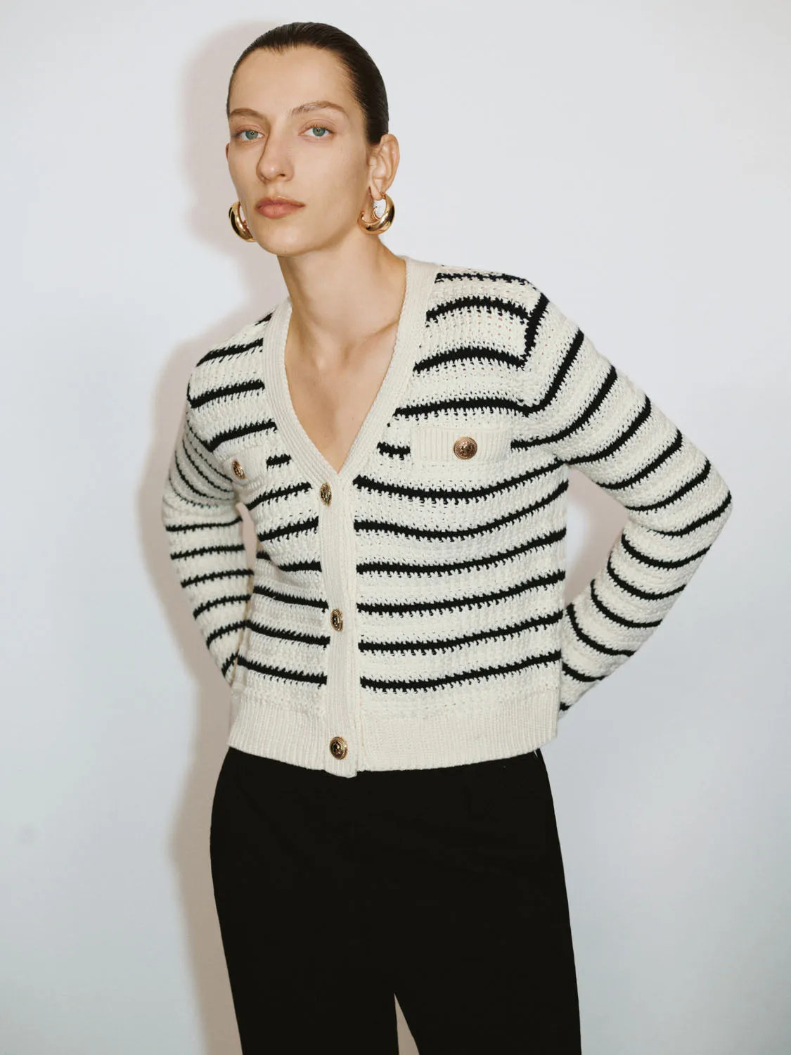 Striped Knitted Cardigans sold by Urban Revivo product image thumbnail 2