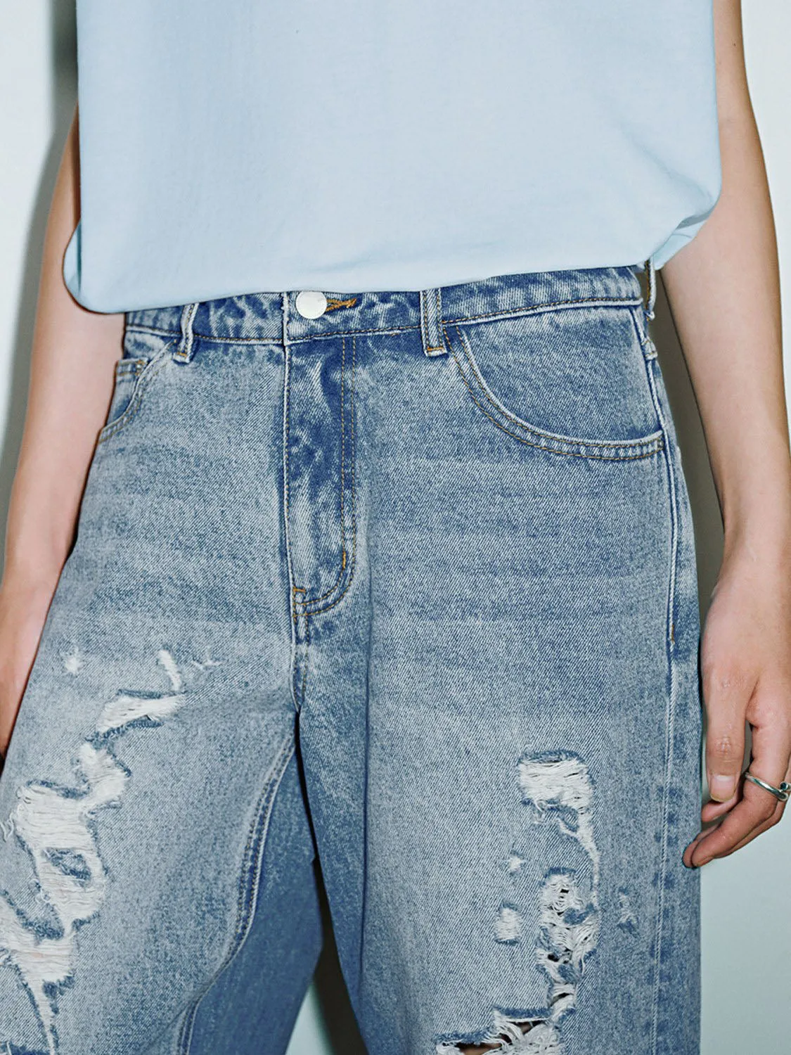Ripped Denim Jeans sold by Urban Revivo product image thumbnail 4