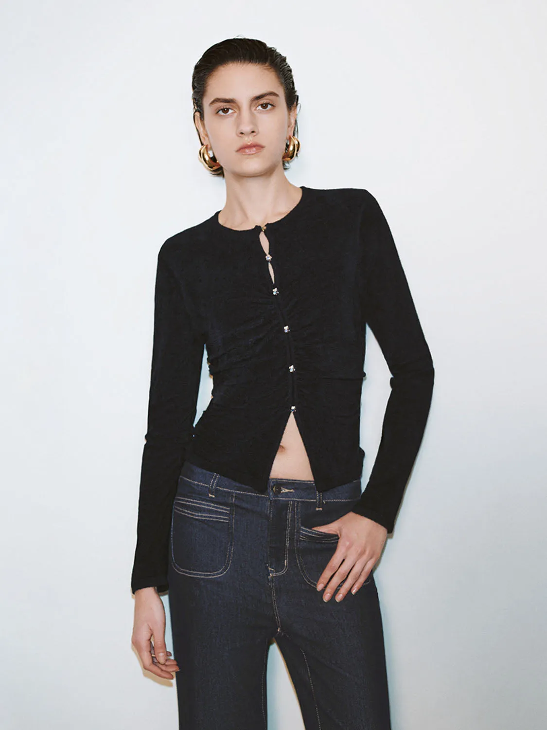 Ruched Knitted T-Shirts sold by Urban Revivo