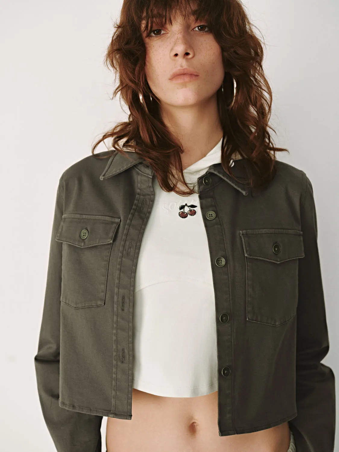 Cropped Long Sleeve Shirts sold by Urban Revivo product image thumbnail 5