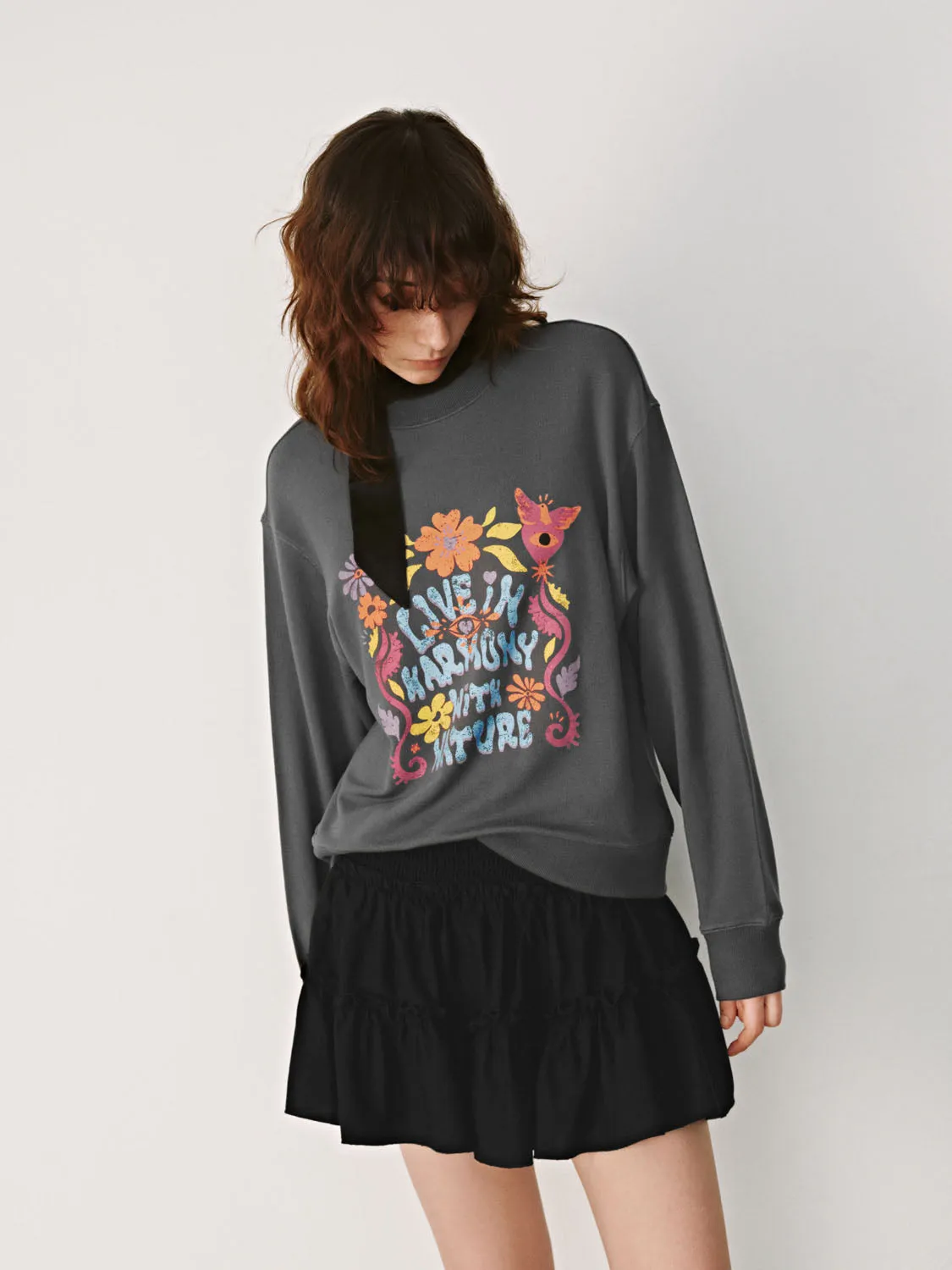 Crew Neck Loose Sweatshirts sold by Urban Revivo product image thumbnail 2