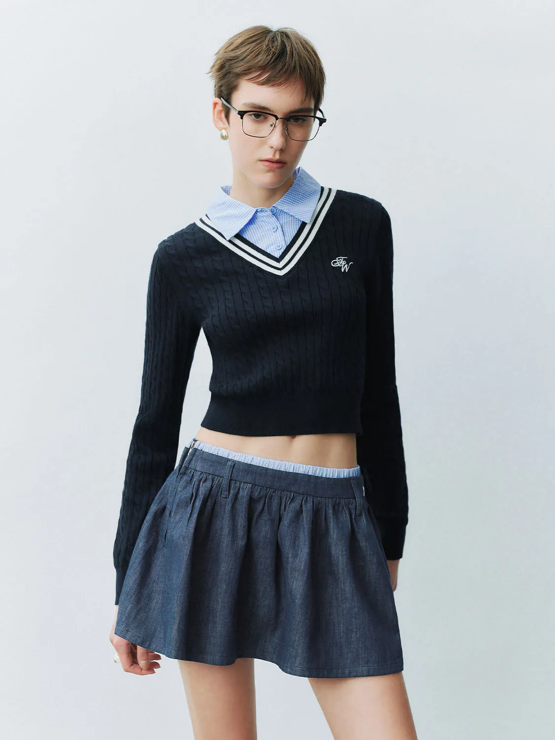 Cropped Skinny Knitted T-Shirts sold by Urban Revivo