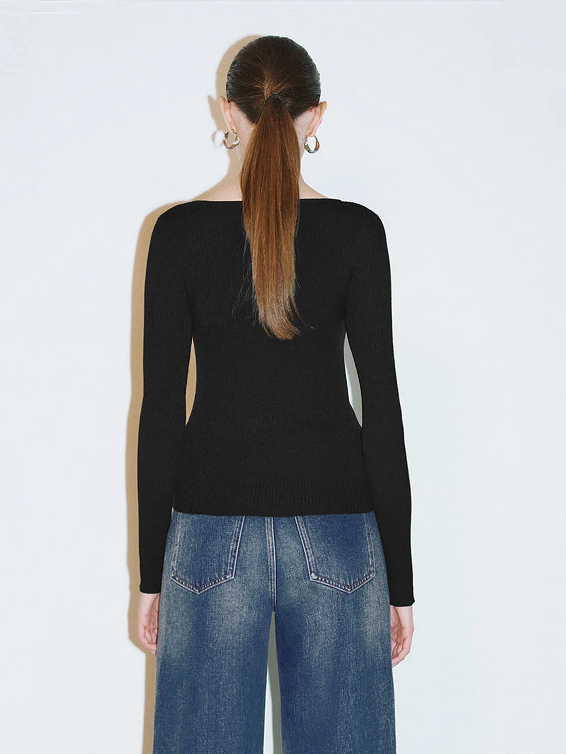 Knitted Long Sleeve T-Shirts sold by Urban Revivo product image thumbnail 2