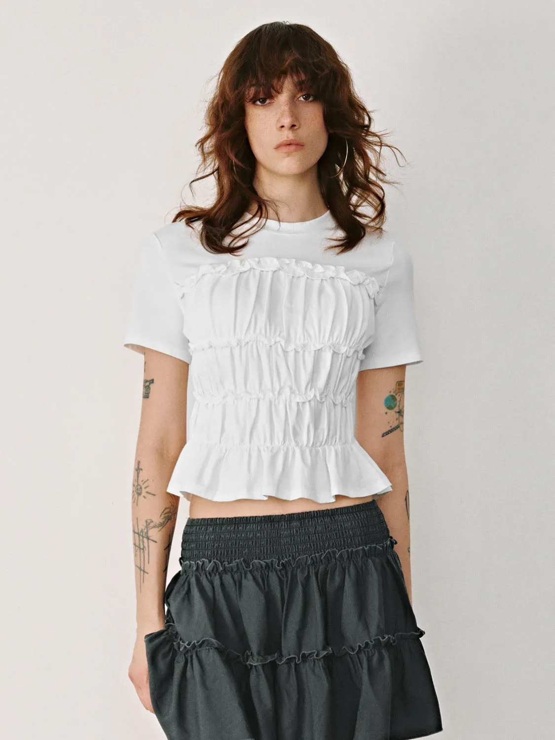 Shirred Corset Waist T-Shirts sold by Urban Revivo