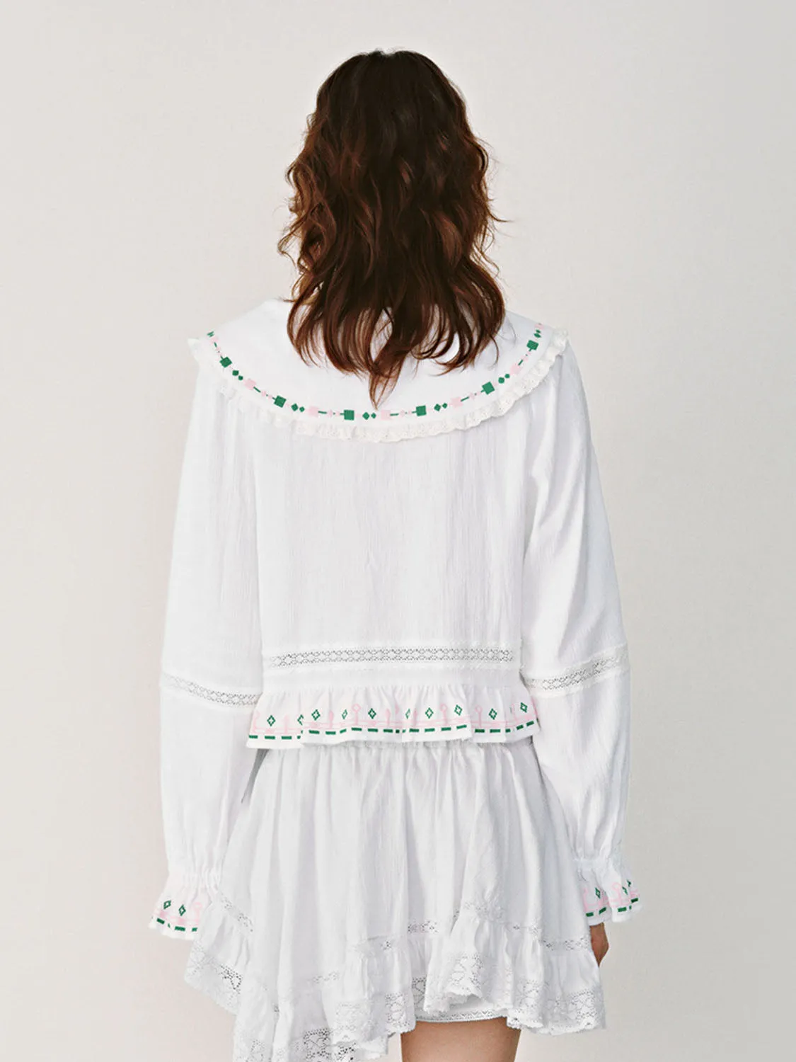 Cropped Lace Up Front Shirts sold by Urban Revivo product image thumbnail 2