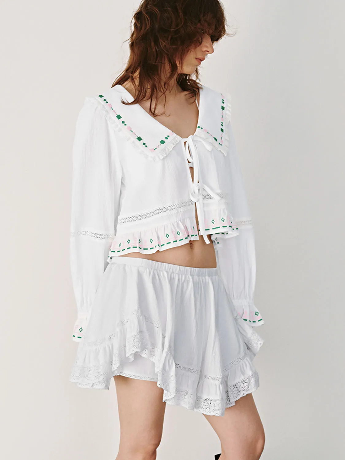 Cropped Lace Up Front Shirts sold by Urban Revivo product image thumbnail 5