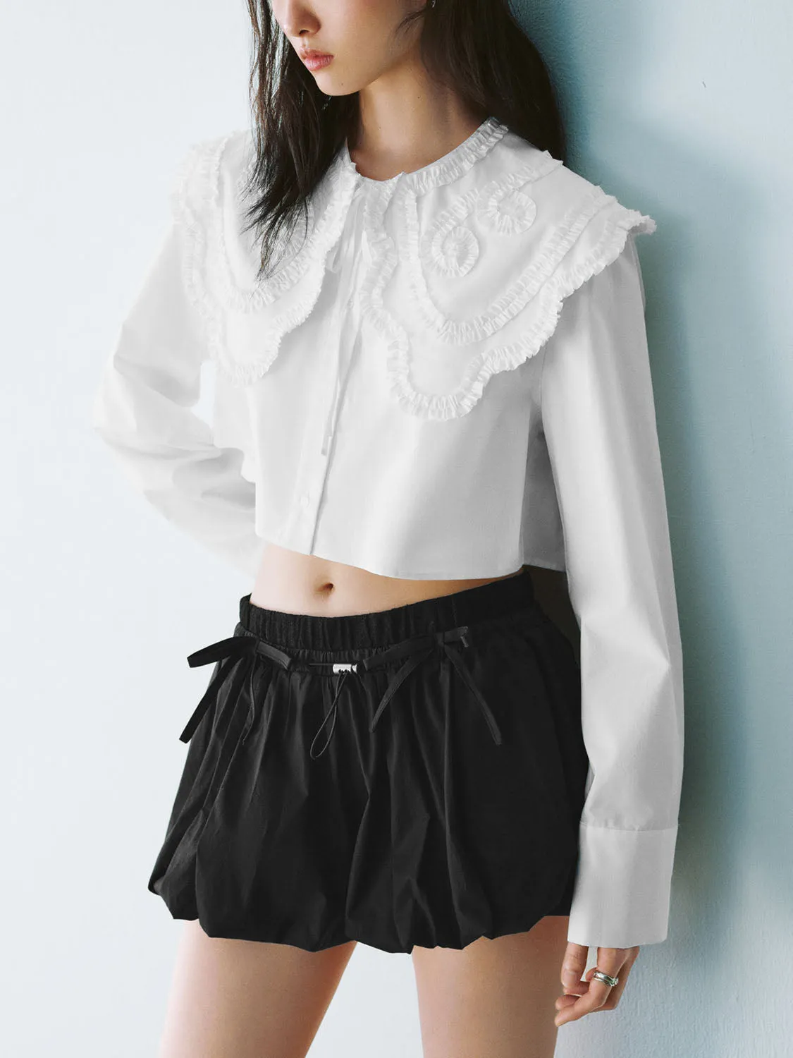 Cropped Lace Shirts sold by Urban Revivo product image thumbnail 3
