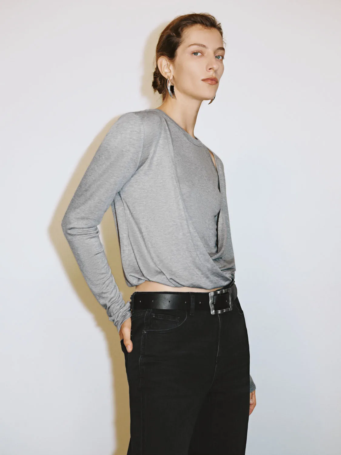 Cowl Neck Skinny T-Shirts sold by Urban Revivo product image thumbnail 2