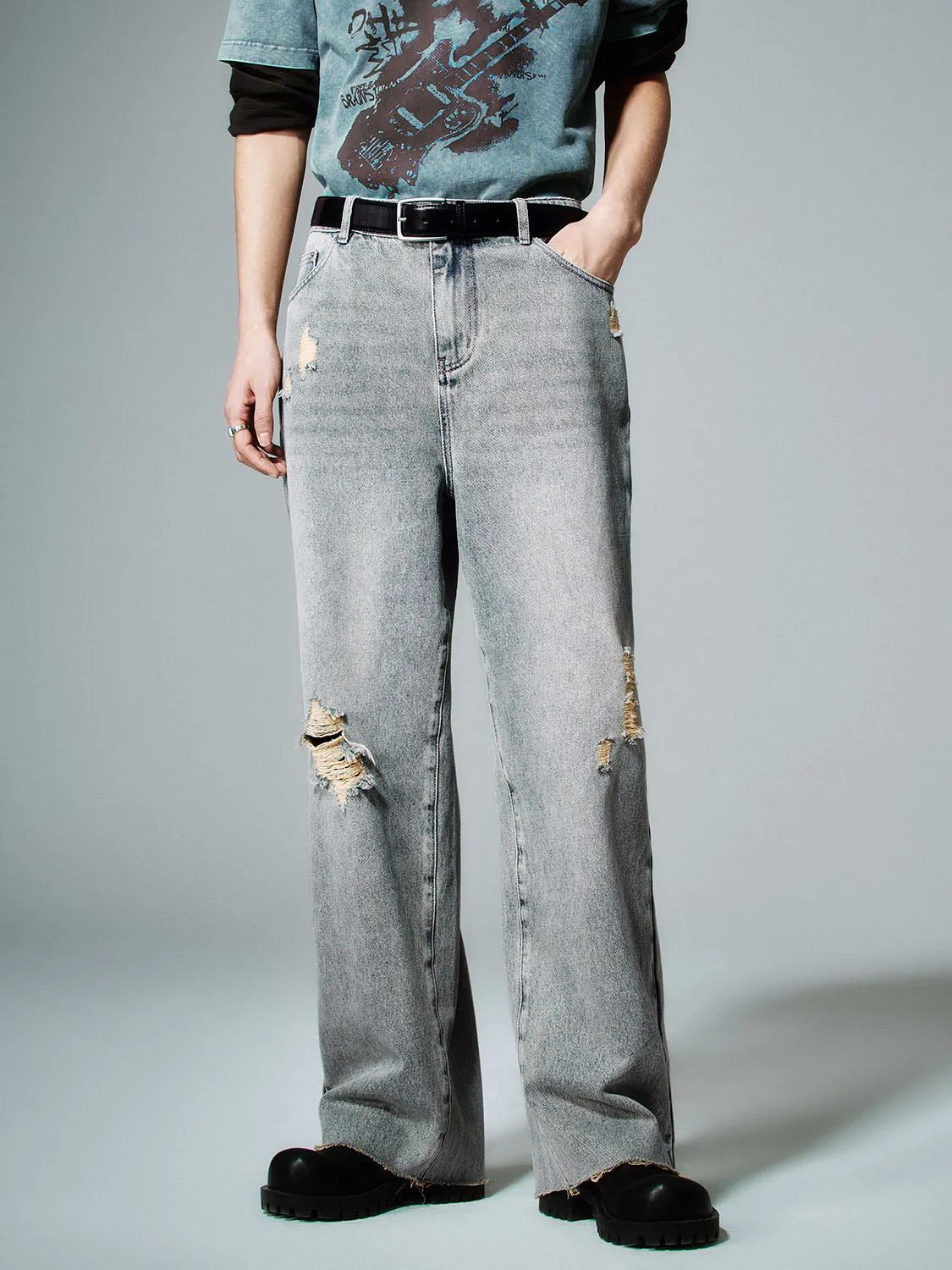 Ripped Denim Jeans sold by Urban Revivo product image thumbnail 2