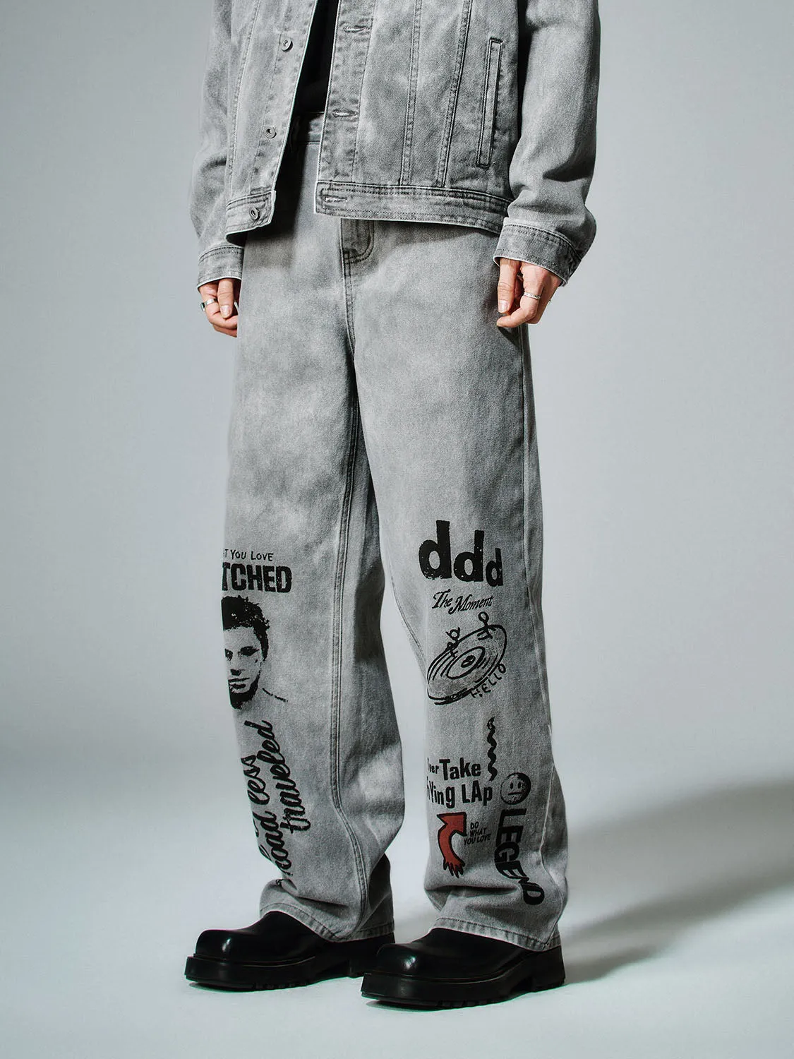Printed Denim Jeans sold by Urban Revivo product image thumbnail 2