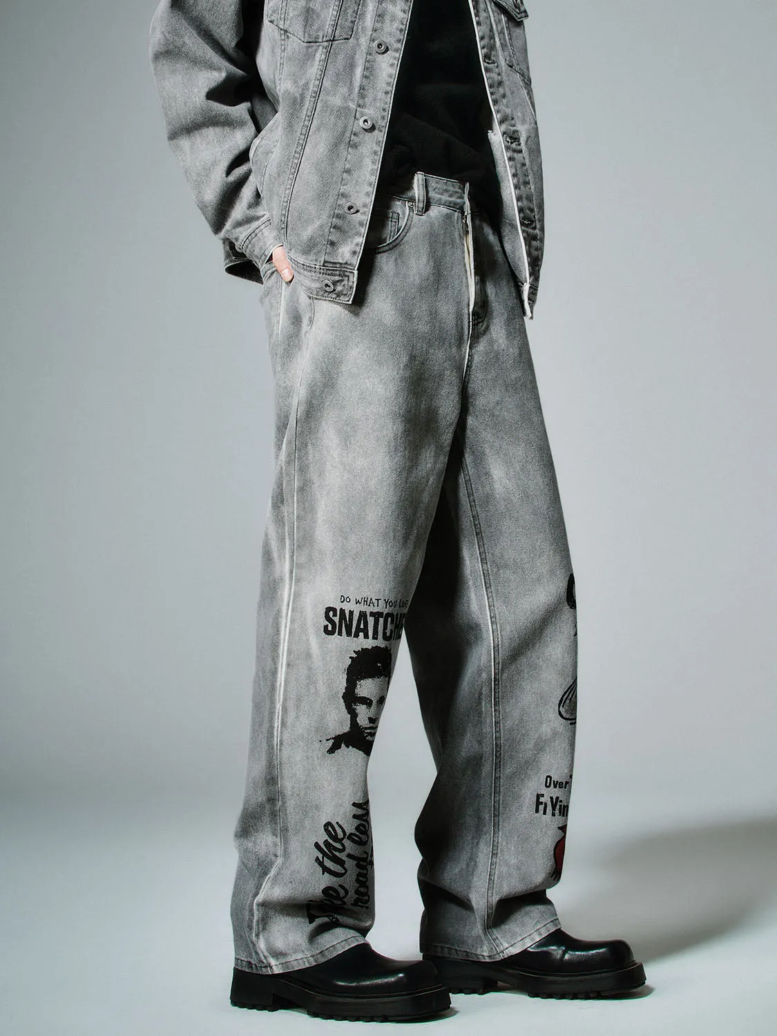 Printed Denim Jeans sold by Urban Revivo product image thumbnail 3