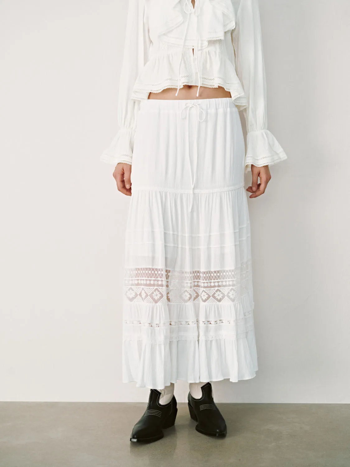 Lace Maxi A-Line Skirts sold by Urban Revivo product image thumbnail 2