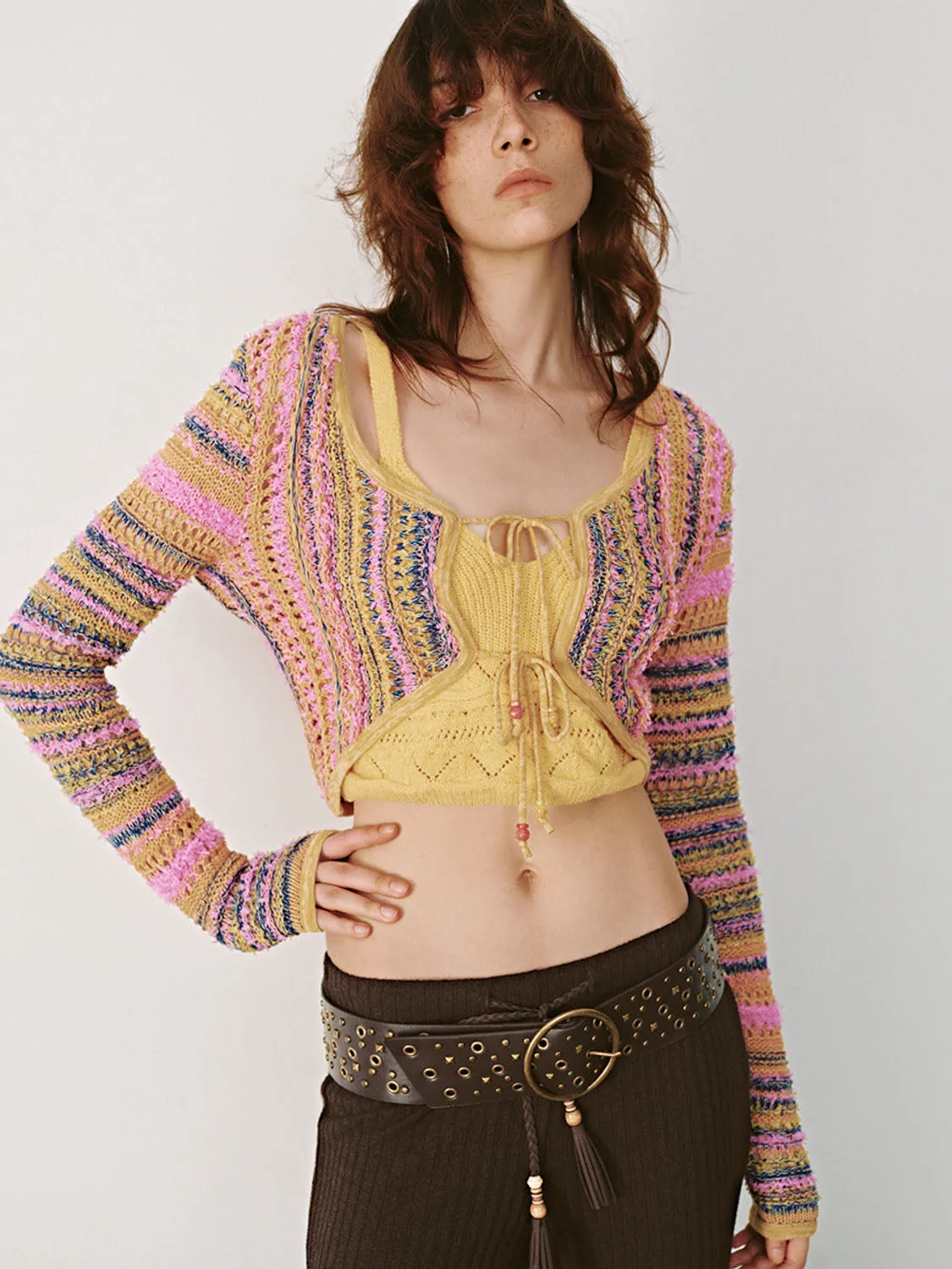 Lace Up Front Knitted Cardigans sold by Urban Revivo product image thumbnail 3