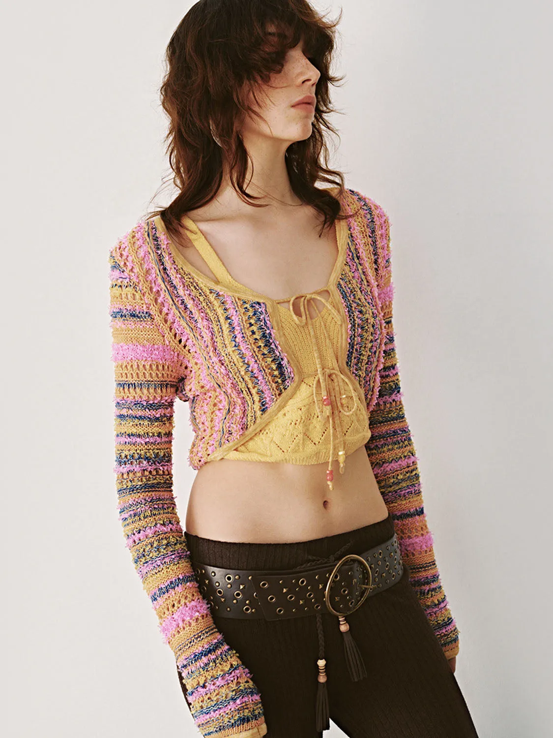 Lace Up Front Knitted Cardigans sold by Urban Revivo