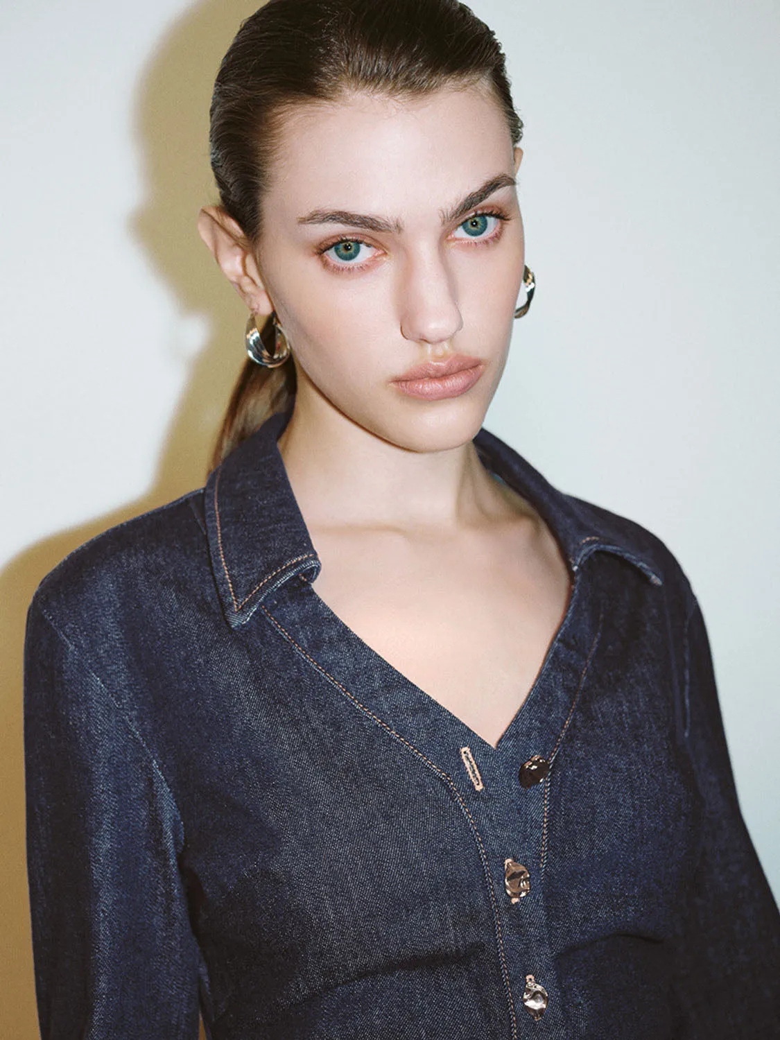 Wide Lapel Denim Shirts sold by Urban Revivo product image thumbnail 5