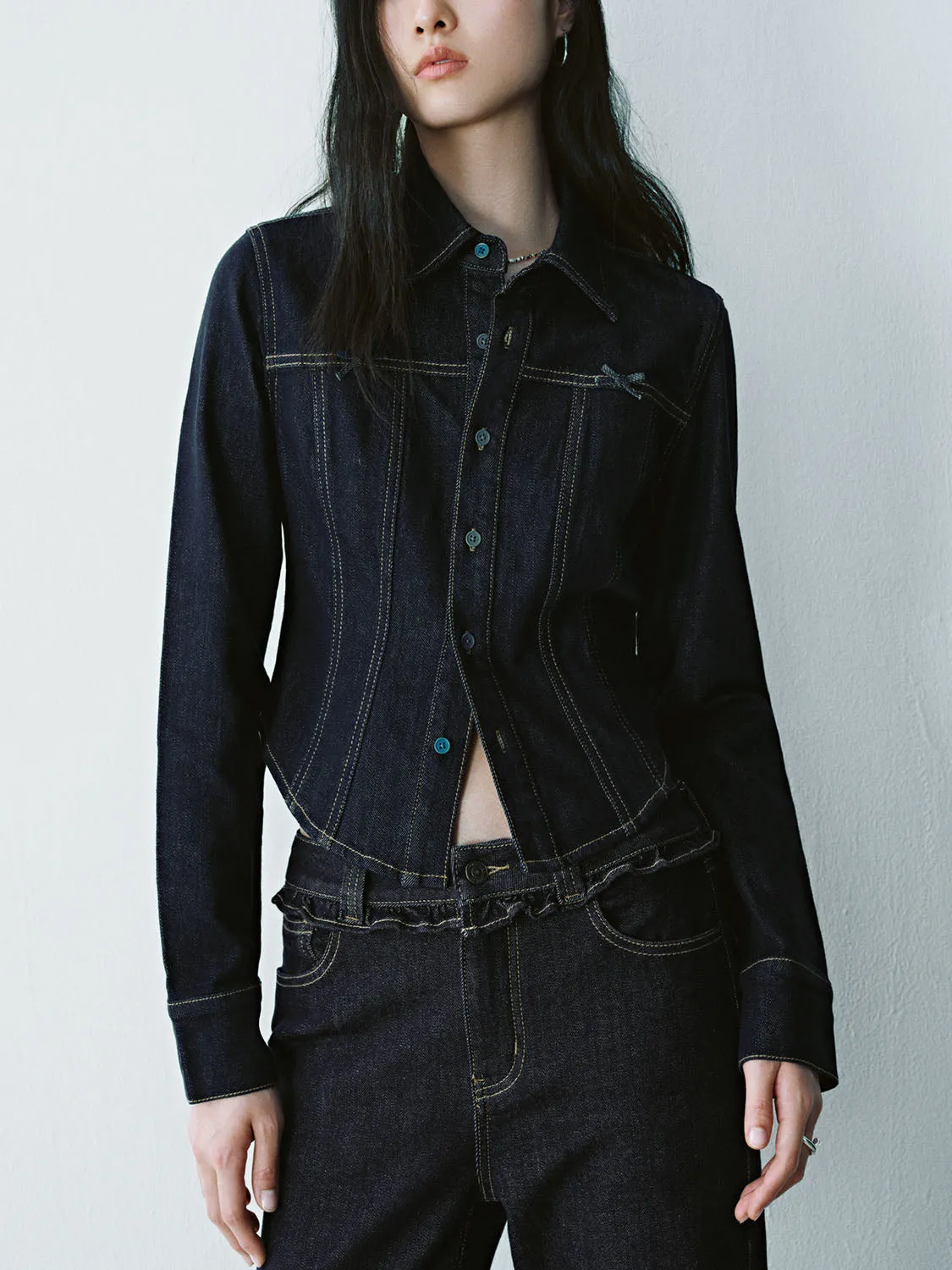 Denim Long Sleeve Shirts sold by Urban Revivo