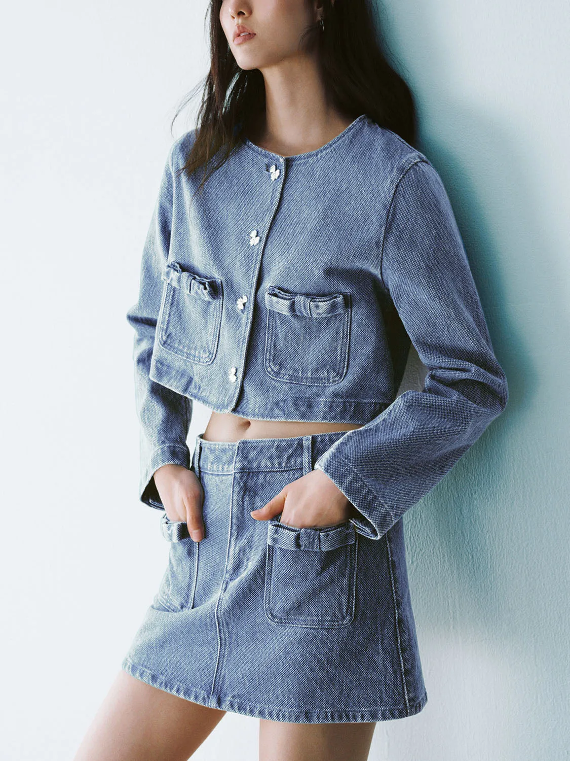 Cropped Denim Jackets sold by Urban Revivo product image thumbnail 5