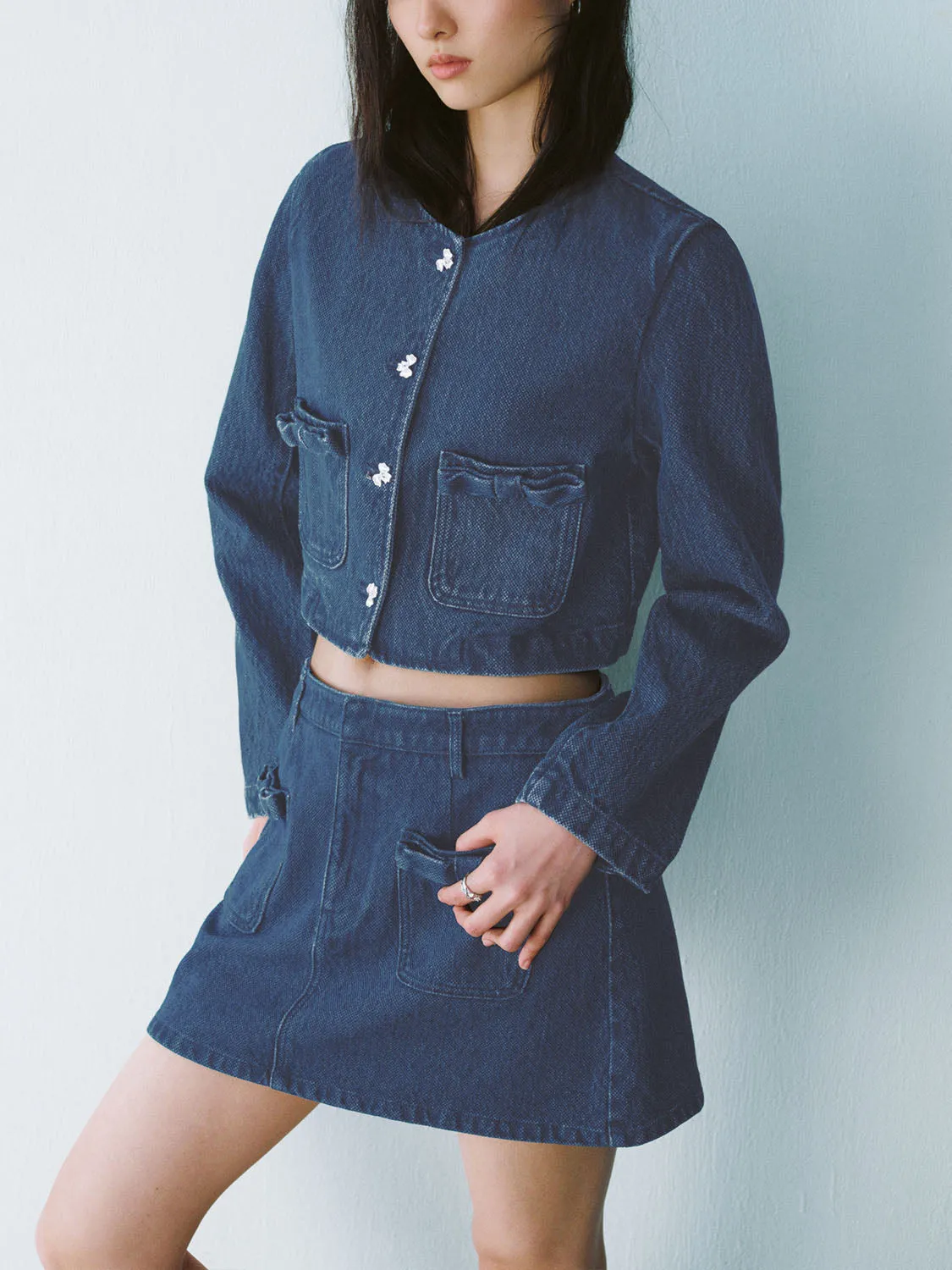 Cropped Denim Jackets sold by Urban Revivo product image thumbnail 5