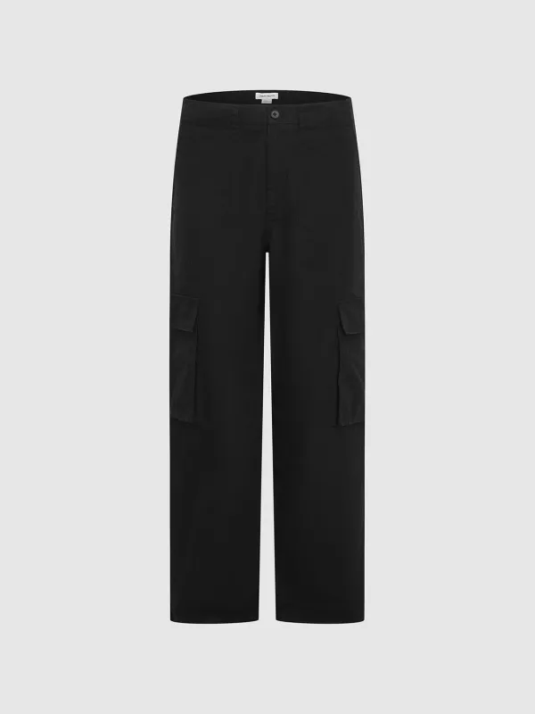 Flap Pocket Wide-Leg Pants sold by Urban Revivo