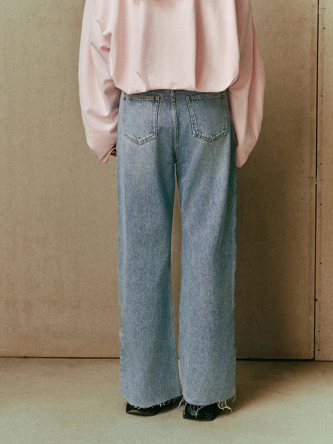 Wide-Leg Denim Jeans sold by Urban Revivo product image thumbnail 3