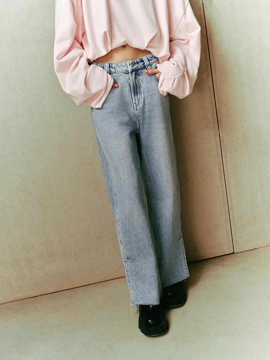 Wide-Leg Denim Jeans sold by Urban Revivo product image thumbnail 2