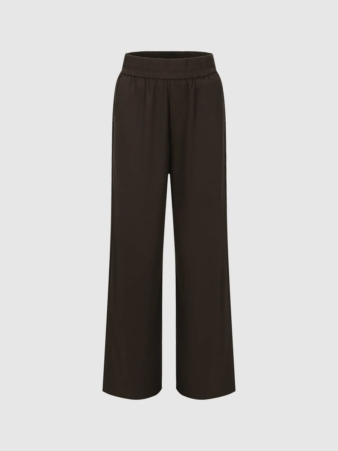 Knitted Fabric Long Wide-Leg Pants sold by Urban Revivo