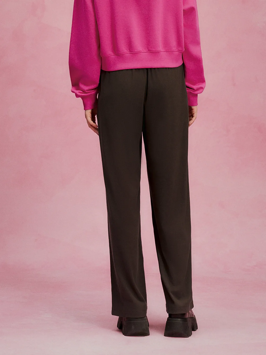 Knitted Fabric Long Wide-Leg Pants sold by Urban Revivo product image thumbnail 3