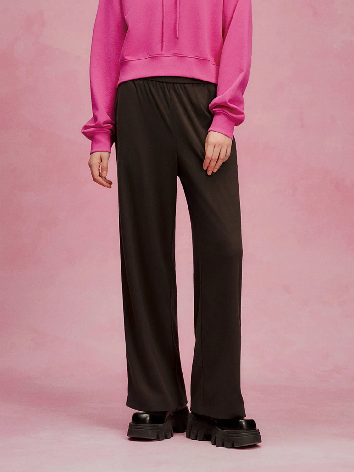 Knitted Fabric Long Wide-Leg Pants sold by Urban Revivo product image thumbnail 2