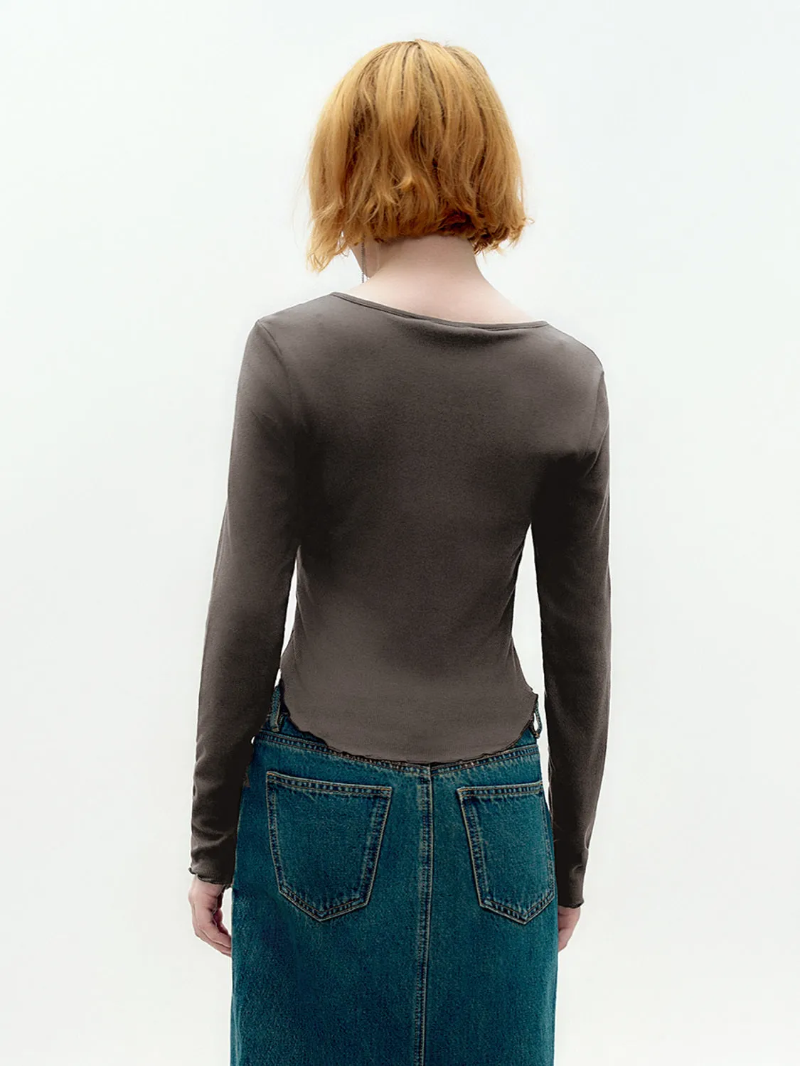 Skinny Long Sleeve T-Shirts sold by Urban Revivo product image thumbnail 2