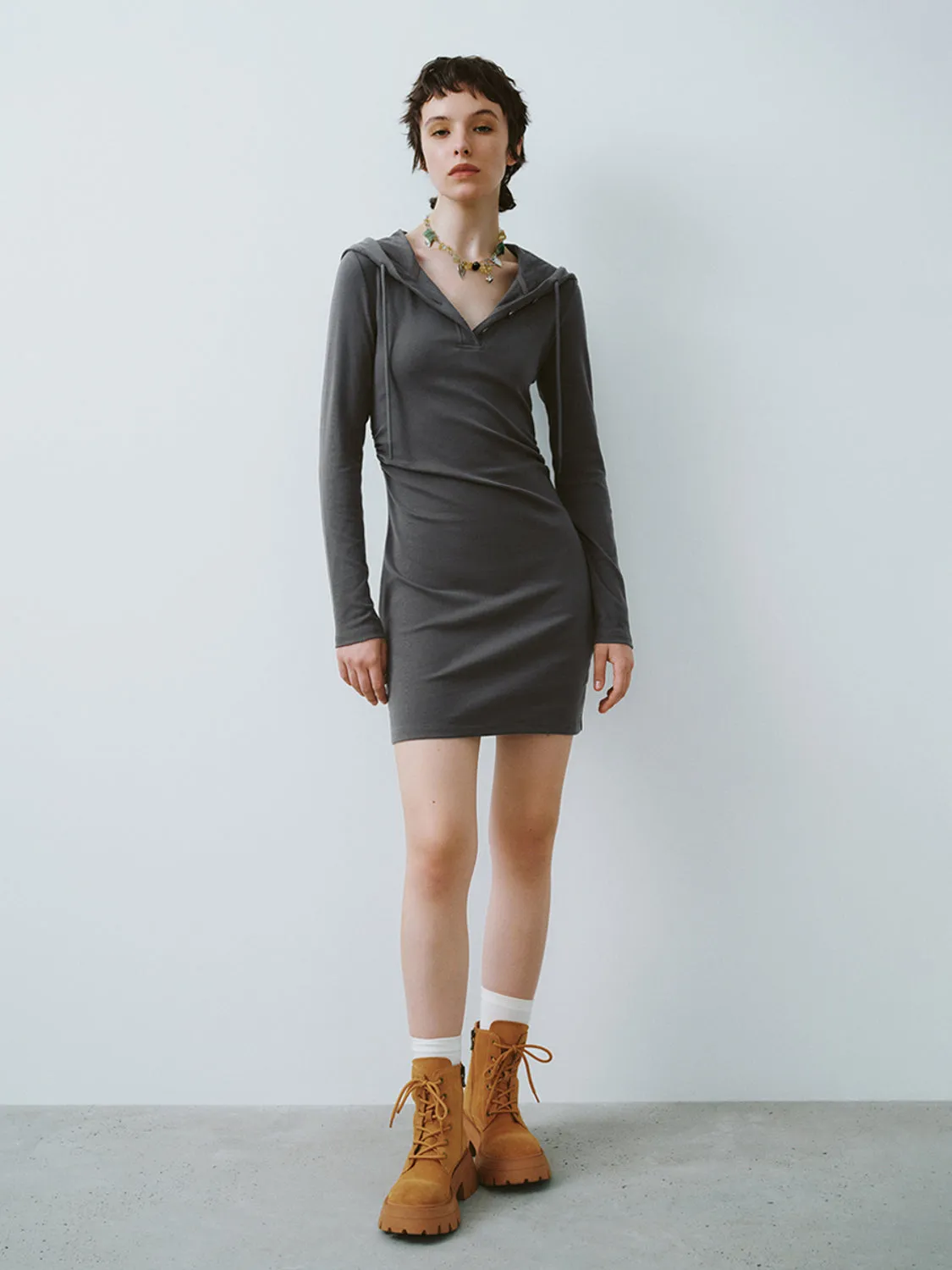 Hoodie Skinny-Fit Dresses sold by Urban Revivo product image thumbnail 4