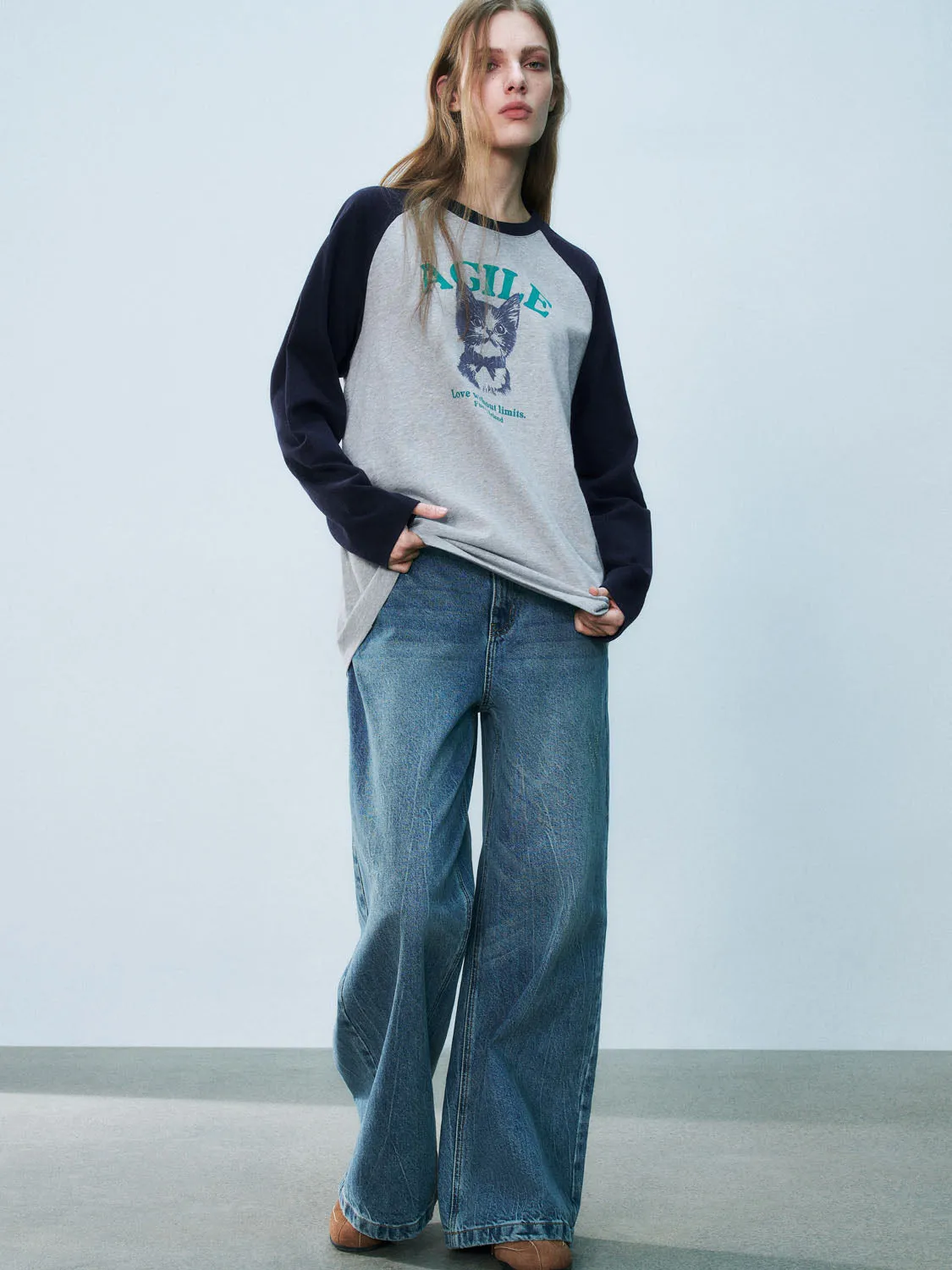 Raglan Sleeve Long Sleeve T-Shirts sold by Urban Revivo product image thumbnail 2