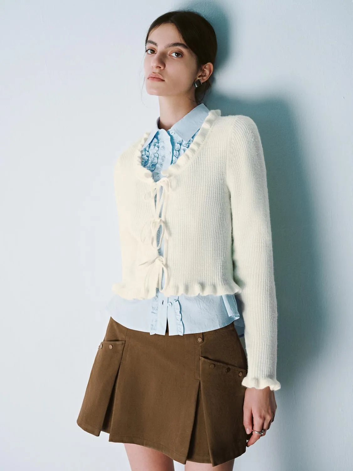 Ruffle Hem Knitted Cardigans sold by Urban Revivo