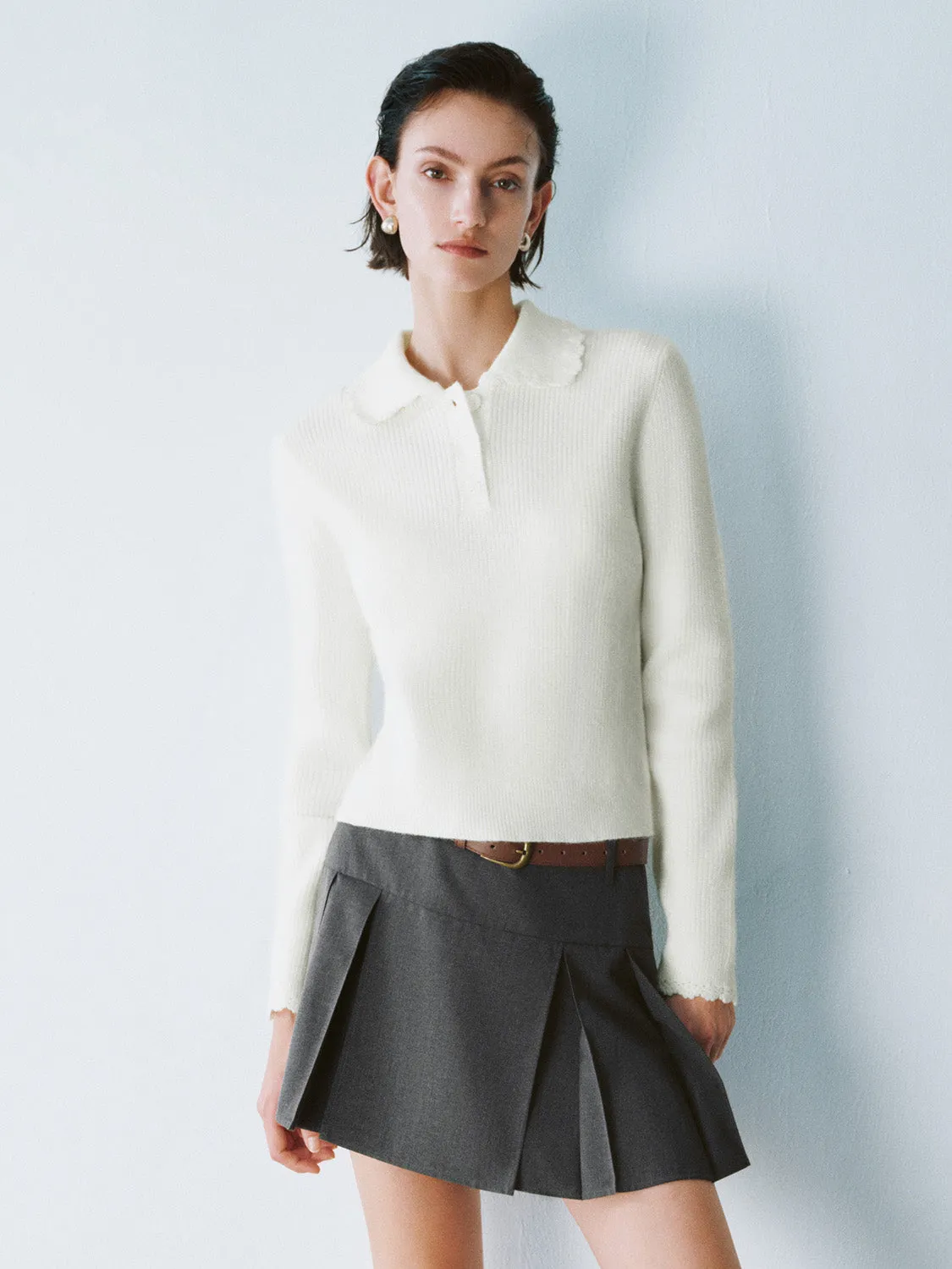 Button Half Placket Knitted T-Shirts sold by Urban Revivo