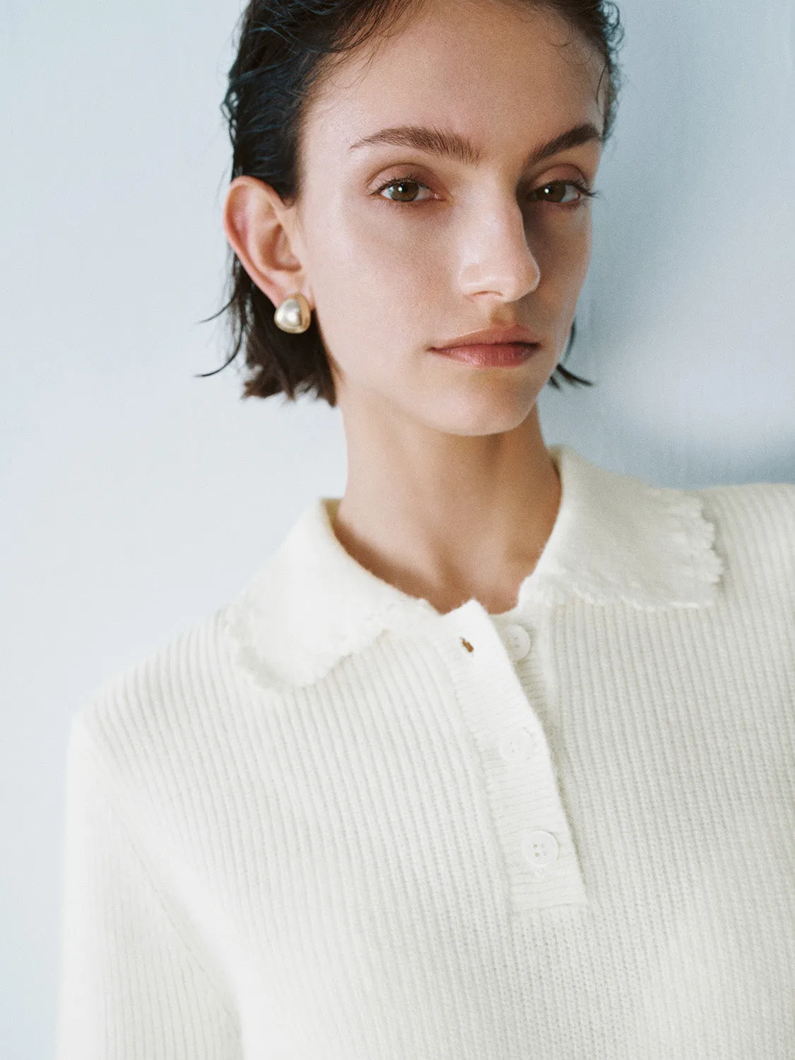 Button Half Placket Knitted T-Shirts sold by Urban Revivo product image thumbnail 5