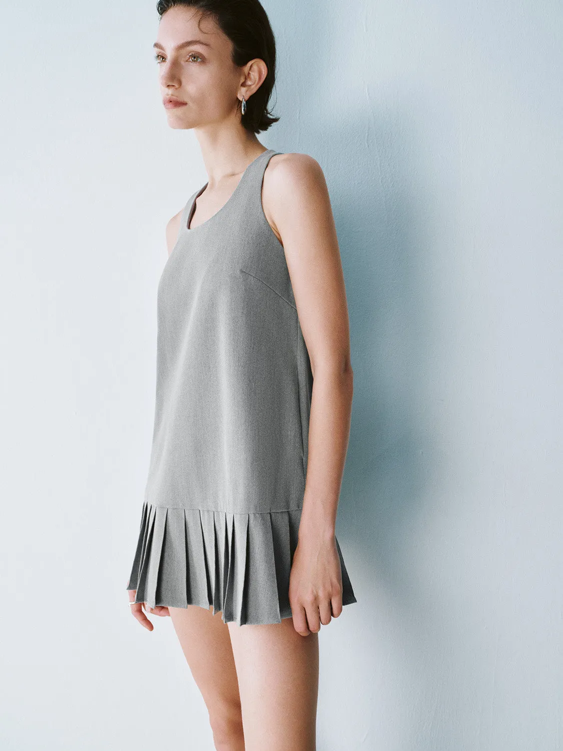 Pleated Hem Sleeveless A-Line Dresses sold by Urban Revivo product image thumbnail 2