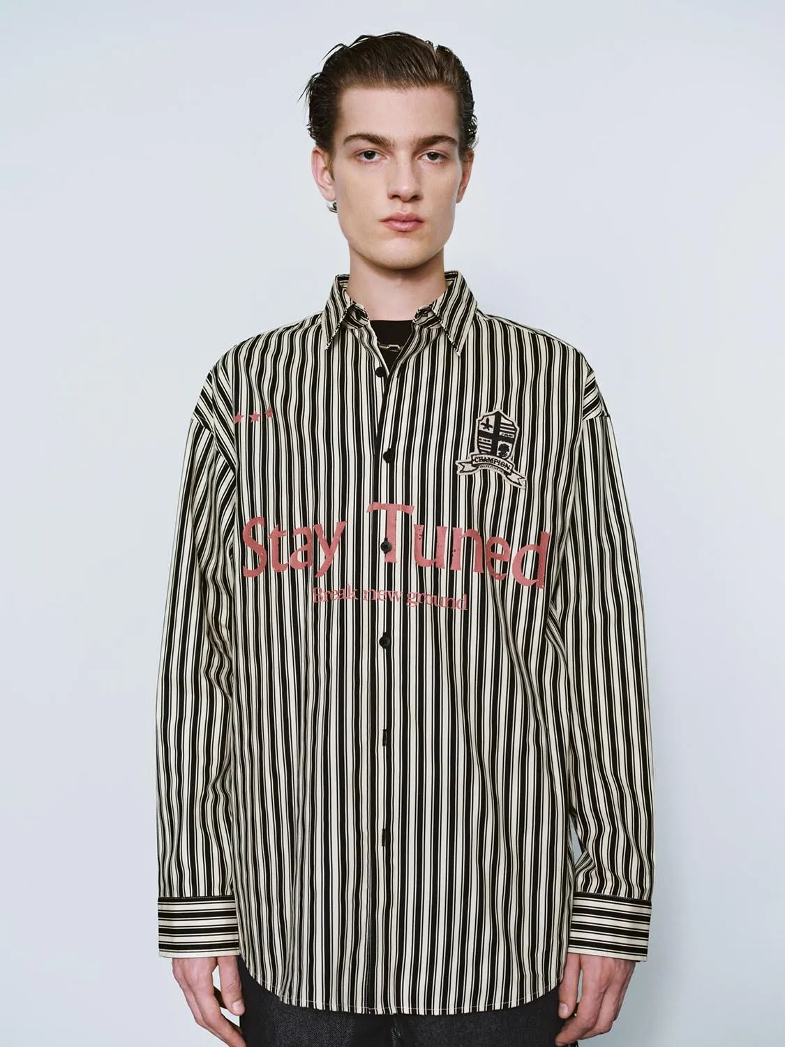Striped Printed Long Sleeve Shirts sold by Urban Revivo