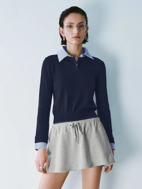 Plaid Collar Regular Knitted T-Shirts sold by Urban Revivo