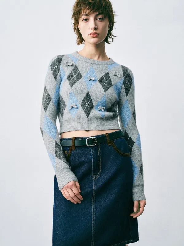 Argyle Printed Knitted T-Shirts sold by Urban Revivo