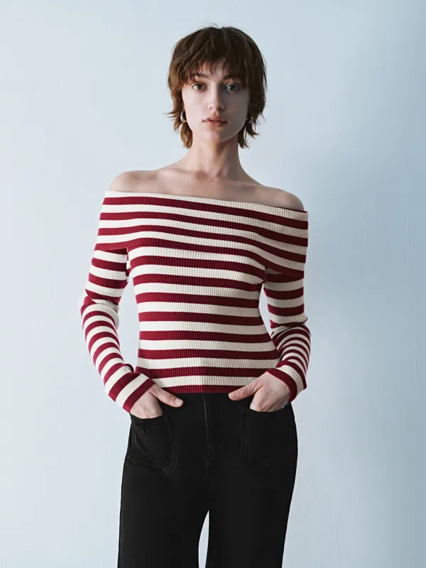 Off Shoulder Knitted T-Shirts sold by Urban Revivo