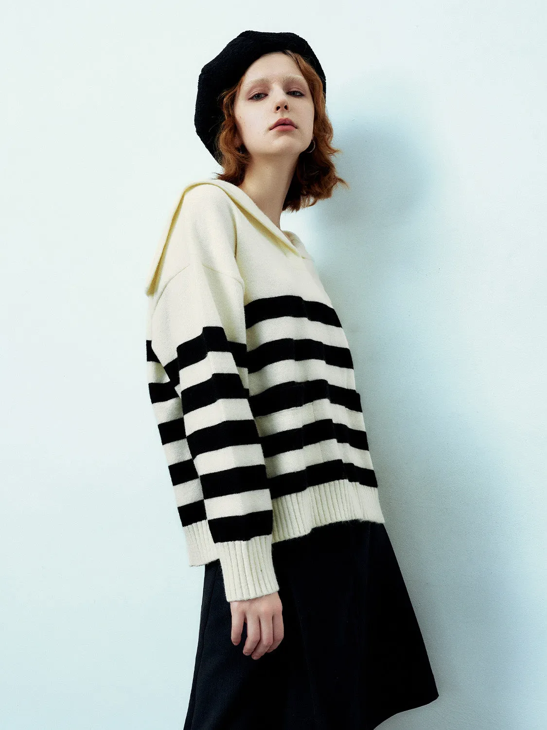 Striped Loose Knitted T-Shirts sold by Urban Revivo product image thumbnail 2