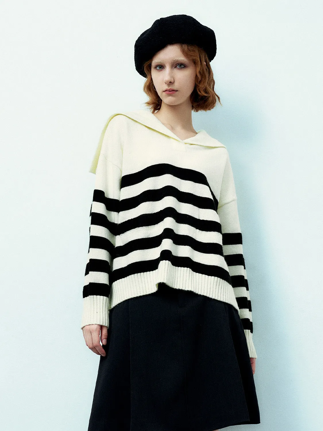 Striped Loose Knitted T-Shirts sold by Urban Revivo