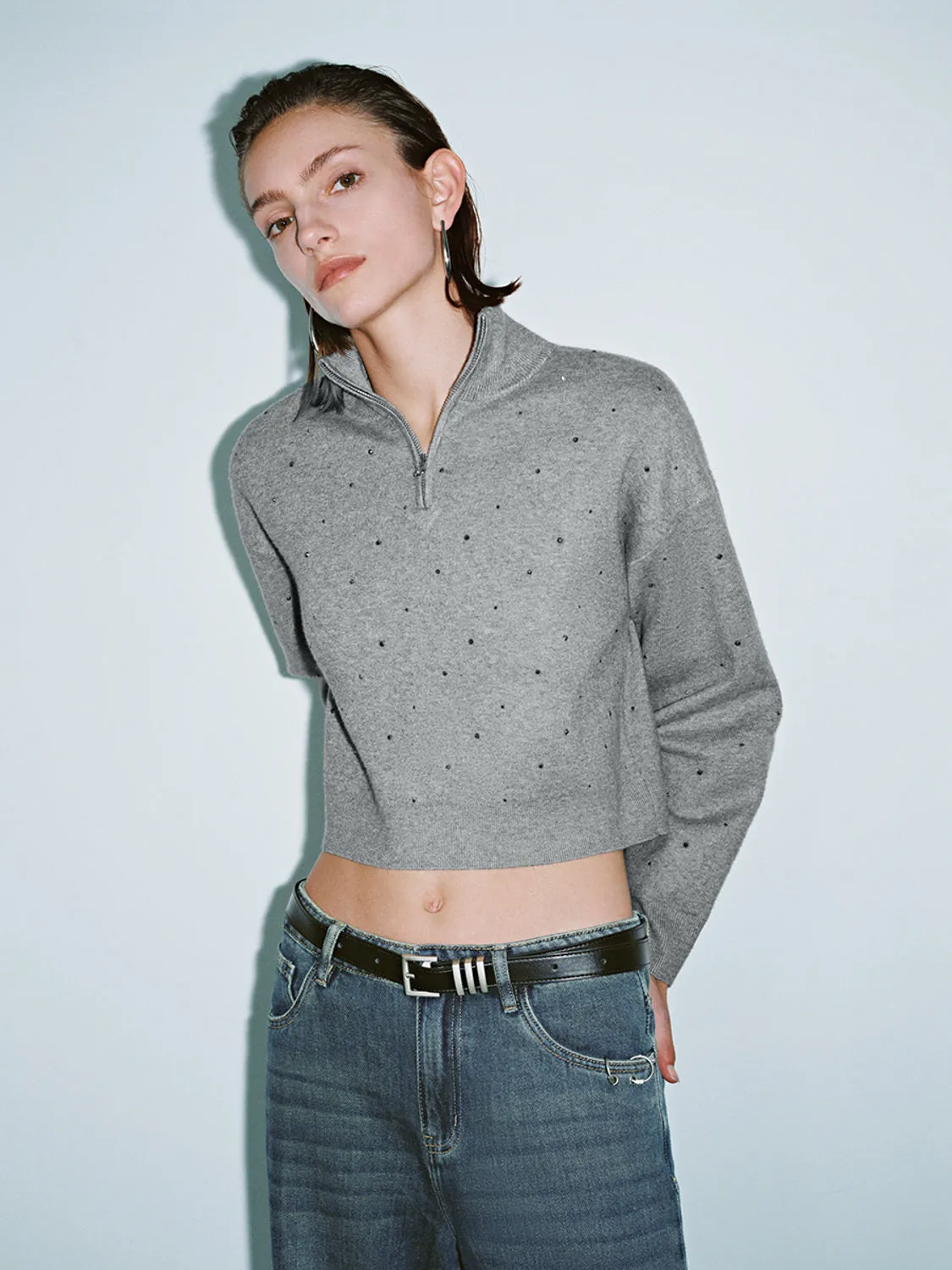 Long Sleeve Knitted T-Shirts sold by Urban Revivo product image thumbnail 5