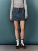 Bow Accent Denim Mini Skirts sold by Urban Revivo