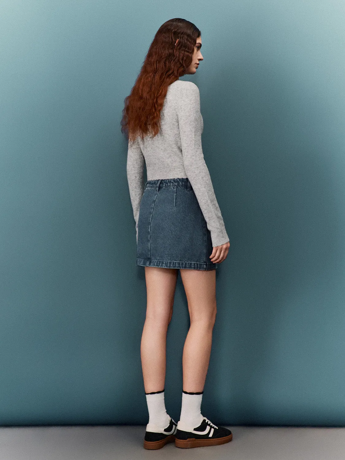 Bow Accent Denim Mini Skirts sold by Urban Revivo product image thumbnail 4