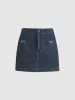 Bow Accent Denim Mini Skirts sold by Urban Revivo