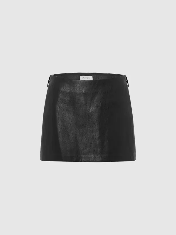 Leather A-Line Skirts sold by Urban Revivo