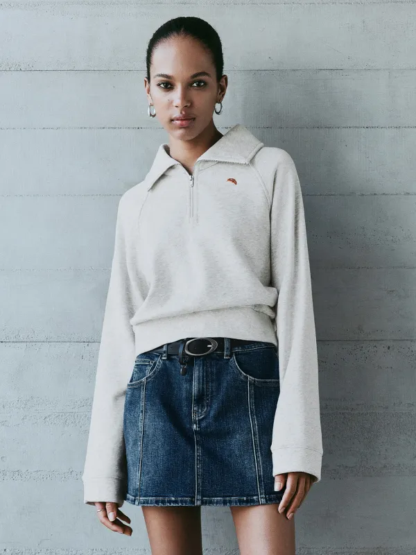 Zip Up Front Loose Sweatshirts sold by Urban Revivo