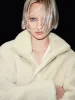 Fluffy High Collar Loose Jackets sold by Urban Revivo